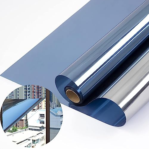 HJXGQJM Spiegelfolie Fenster Sichtschutz, Fensterfolie Selbsthaftend Spiegelfolie Sichtschutzfolie, Sonnenschutzfolie UV-Schutz Innen Oder Außen(75x200cm(30x79in))