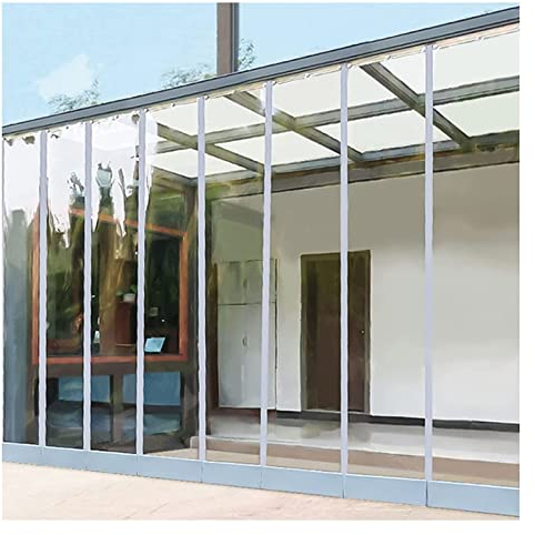 PVC Lamellen Streifenvorhang Maßgeschneiderter, transparenter, magnetischer Staubschutz-Tür-Bausatz, PVC-Streifen-Türvorhang, 2,0 mm, transparenter Trennvorhang für den Außenbereich, Balkon, Einkaufs