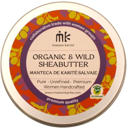 Maison Karité - Manteca Pura de Karité Salvaje Ecológica | 100% Artesana | Hidratación, Protección y Cuidado Intensivo (200ml, Manteca Pura Karité 200ml)