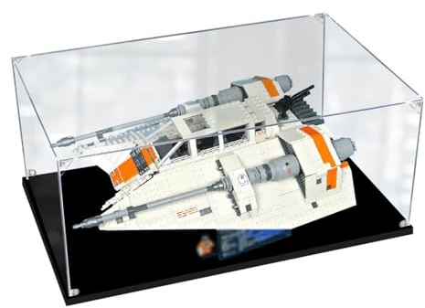Acryl-Vitrine für Snowspeeder Nr. 75144, staubdichte Vitrine (nur Vitrine) (Sets sind Nicht im Lieferumfang enthalten)(2MM)