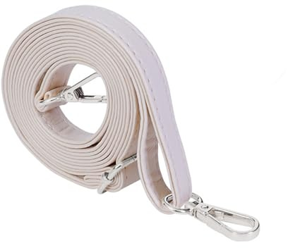 Blausky Verstellbarer PU Schultergurt,Schulterriemen aus Leder,Damen Taschengurte,Taschenband,Umhängetasche Taschenriemen,Damen Zubehör,für Taschen Handtaschen,Beige+Silber,140cm x 29 mm