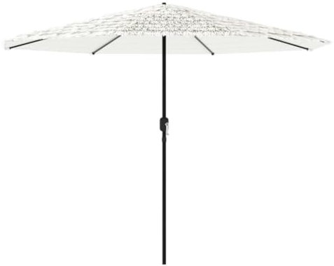 Tidyard Parasol de Jardin avec mât en Acier Blanc 388x388x248 cm Pare-Soleil Pliable, Parasol de Jardin pour Terrasse, Balcon, Plage, Piscine