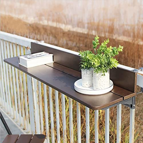 Verstellbarer klappbarer Stehtisch zur Wandmontage, für Außenbereich, Balkon, Geländer, Hebetisch für Terrasse, Garten, Innen- und Außenbereich, 60 x 27 cm