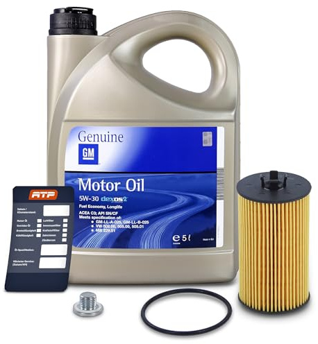 BESTPRICE 1x Ölfilter Filter für Ölwechsel inkl. Schraube & Motoröl OPEL GM 5 L 5W-30 dexos2 Kompatibel mit ALFA ROMEO, CHEVROLET, FIAT, SUZUKI