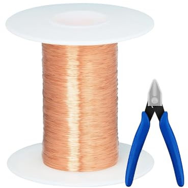 HTTYHT Reiner Kupferdraht 0,1 mm x 100 m Kupferspulen Basteldraht Kupfer Draht zur Schmuckherstellung Weicher Blanker Kupferdraht Ohne Lack für Schmuck DIY Schweißen Experiment Gartenarbeit