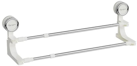 Toallero con Ventosa, Toallero de Baño Ajustable Toallero Montado en la Pared Toallero Retráctil 35-70cm Barra de Toalla, para baño, lavadero, Ducha Sin Taladro Blanco