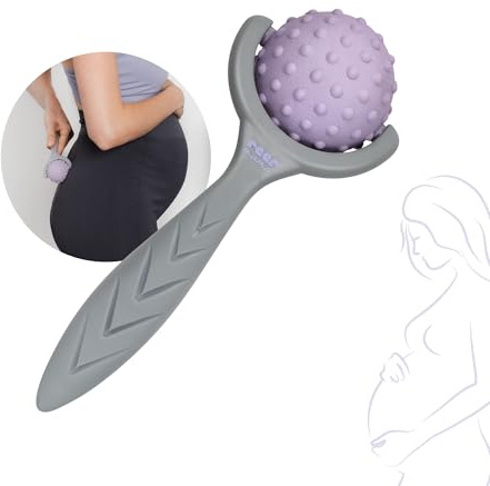 reer mama Massageroller, für eine wohltuende Entspannung während der Schwangerschaft, ergonomischer Griff für individuelle Massagestärke, vielseitig einsetzbar, Massagegerät