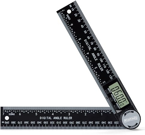Kirphealy Digital Angle Finder Protractor, 7inch 200mm Angle Gauge Professional Measuring Tool, Third Generation Adjustable Angle Ruler, Quick Display for Carpentry Construction and Home Improvement