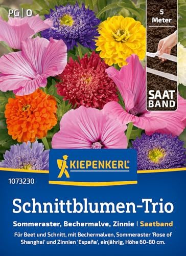 Kiepenkerl Schnittblumen-Trionsamen Schnittblumen-Trio 1073230, Blumensaat | Bechermalven für Beet und Schnitt, circa 60- 80 cm hoch, Blumenwiese