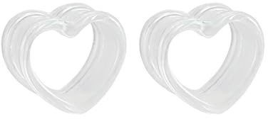 Mesnt Ohr Flesh Tunnel, 2PCS Acryl Hohles Herz Ohr Expander Ohr Plugs