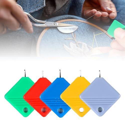 comepew 10 Stück Nadel Threading Tool, 2025 Neu Nadeleinfädler, Einfädelhilfe für Nähnadeln Easy Needle Threader Kunststoff Nähnadeln Einfädler Nähmaschinen Zubehör für Hand Nähen DIY Nähen (Mix, 5)