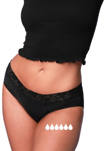 Queen ultra 3er Set Periodenunterschwäche Damen, 3 Periodenslips für sehr starke Tage und Nacht, ersetzt bis zu 6 Tamponwechsel, Schutzbereich bis zum Bund, Bio-Baumwolle, PFAS-frei, 60 °C waschbar