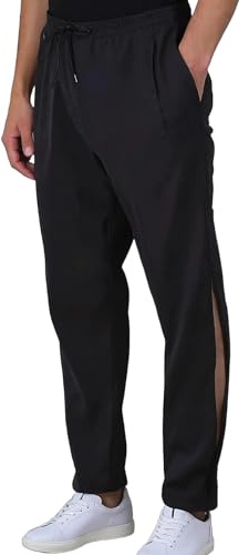 Herbold Sportswear Herren Trainingshose, Jogginghose mit durchgehendem seitlichem Reißverschluss, Mikrofaser Reha Hose