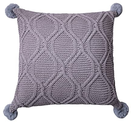 YiNLuax Dekoratives Dekokissen für Zuhause, weiches Luxus-Chenille-Strickmuster, einfarbig, quadratisches Kissen mit Quasten für Sofa, Couch, Schlafzimmer