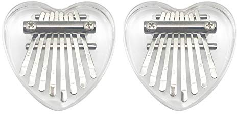 Osmond 2 StüCke 8 SchlüSsel Mini Kalimba Daumen Klavier, Kristall Kalimba Acryl Finger Klavier Musik Instrument für Kinder Erwachsene AnfäNger
