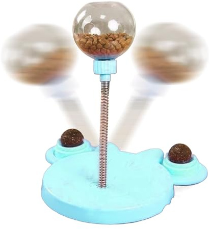 Yaztauho Wobbly Dog Treat Toy, Wiggling Treat Toy, Snack Balls Pet Snack Balls, Cat Snack Dispenser Toy, Cat Dog Food Puzzle, Funny Hunting Chasing And Exercise Accessories, Blue