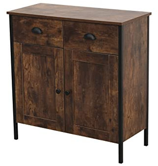 3/4-teiliges Set im industriellen Stil, Eck-TV-Ständer, kleiner Beistelltisch, rechteckig, Couchtisch, Mehrzweck-Sideboard für Wohnzimmer, Schlafzimmer, Flur (einzelnes Sideboard mit zwei Türen und