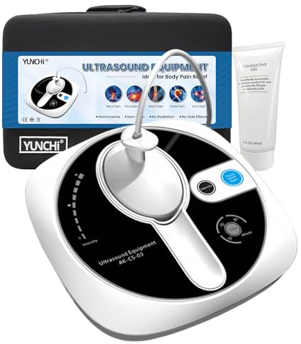 Máquina de Terapia de Ultrasonidos Fisioterapia, 3 Niveles Ajustables Dispositivo de Masaje Para Alivio Muscular y Articular, Dispositivo Masajeador de Ultrasónica Para Uso (Blanco CS03)