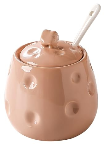 Zuccheriera con coperchio e cucchiaio, 230 ml, zuccheriera in ceramica, porta zucchero per bar