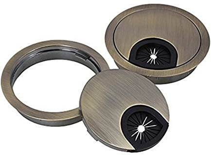 Pasacables Bronce Zinc Alloy Computer Disponible Mesa Grommet Cable Oridy Puerto Superficie Agujero de Alambre Cubierta 2pcs 60mm