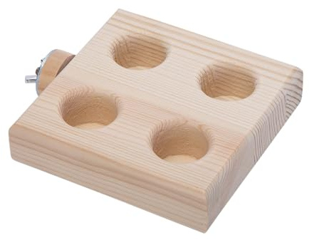 Naturlig foderleksak, träfågelmatare, 4,7 matare med interaktiv lek, rolig aktivitetsträanordning, fågelberikning med hängande design, kycklinglekplats för uteplats inomhus