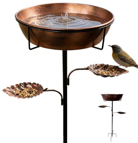 Vogeltränke,Rostfreies Metalltablett mit Abnehmbarer Schale - Vogelbäder für den Außenbereich | Für Kolibris, Wasser, Garten, Rasen, Terrasse, Hof, Balkon, Deck, Dekoration, Teich