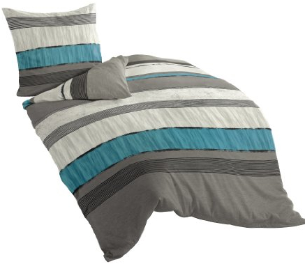 Bierbaum 6472_09 Mako-Satin-Bettwäsche Designed in Germany, 155 x 220 cm und 80 x 80 cm, silber