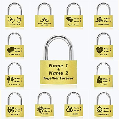 Personalised Engraved PadlockWedding | Annivesary Gift | Present Love Lock Comes in Gift Box Hand Finished in UK(Text Only)