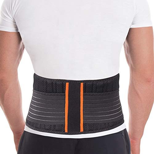 TOROS-GROUP - Rückenstützgürtel - Haltungskorrektur - Verstellbare Rückenstütze mit 8 Stabilisierungsstäben zur Schmerzreduktion und optimaler Passform - Höhe 18 cm, Unisex, Schwarz, L