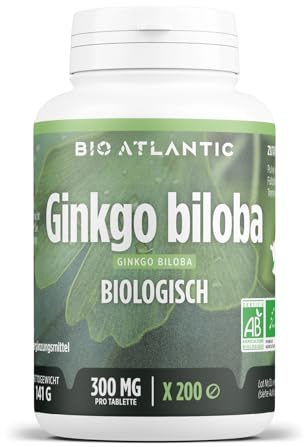 Ginkgo Biloba leaf Bio - 900 mg pro tag - 200 Tabletten | Premium Naturprodukt & Rein pflanzlich