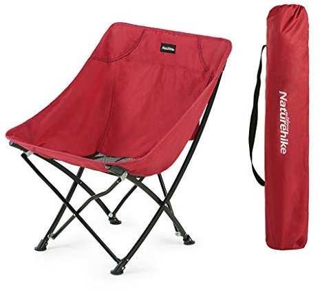 WANGLXFC Tragbar Campingstuhl Faltstuhl Klappbar Campingstühle Ultraleicht Angelstuhl Klappstuhl Moonchair Camping Hocker mit Rückenlehne, Tragetasche für Angeln, Wandern, Picknick Unisex, Red