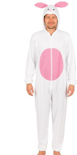 Foxxeo Hasen Kostüm für Erwachsene Damen Herren Tier Overall Tierkostüm Größe S-XXXL - Fasching Karneval