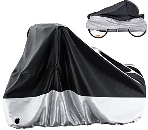 MOONCOOL Adult Tricycle Cover Trike Cover, 3 Wheeled Bicycle Bike Cover for Outdoor Storage Waterproof, Dust Wind Proof for Bikes