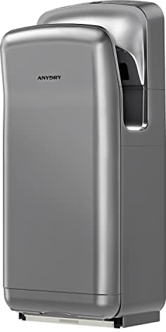 anydry 2005H Asciugamani Elettrico ad Aria,Asciugamani Elettrico Professionale,con Filtro HEPA, Super Potente,7-10 Secondi per asciugare,1750-2050W (Argento)