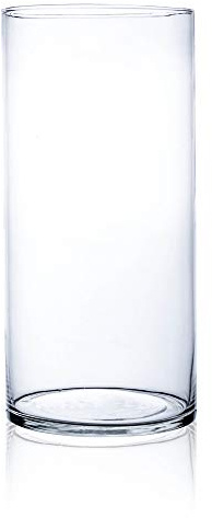 matches21 - Vaso decorativo in vetro a forma di cilindro, taglio caldo, 1 pezzo, diametro 19 x 40 cm