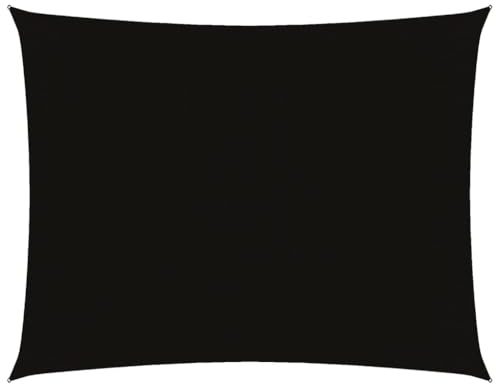 vidaXL Sunshade Sail Oxford Fabric 3x6m - Black Rectangular Sunshade for Gardens, Terraces & Playgrounds, UV & Water-Resistant with Installation Kit