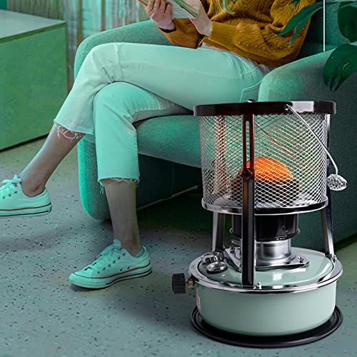 YYPP Kompakter Tragbarer Petroleumofen mit Einstellbarer Petroleum Heizung, Einfacher Griff, 1S Schneller Temperaturanstieg, Ideal für Indoor, Outdoor Camping, Büro, Grün