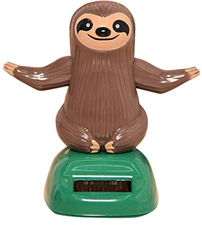 Schöne Cartoon Faultier Solar Schaukel Auto Armaturenbrett Dekor Innen Ornament Geschenk Neuheit Schreibtisch Auto Spielzeug Ornament - Kaffee Praktisches Design und langlebig