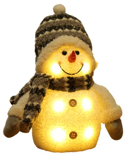 Bambelaa! Snowman 'Coldy' LED Decorative Figures, Grey White, Christmas