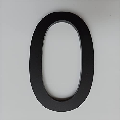 10cm Modern House Plaque Number Self Adhesive Acrylic Door Plates 4 Inch 0-9 Matte Black with 3m Stickers, for Digital Home Hotel Indoor Outdoor Street Address Mailbox Numbers Sign, Anti-Rust (0)