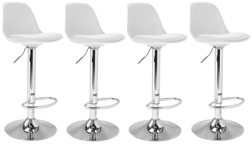 IDMarket - 4er-Set Barhocker Karl Design weiß