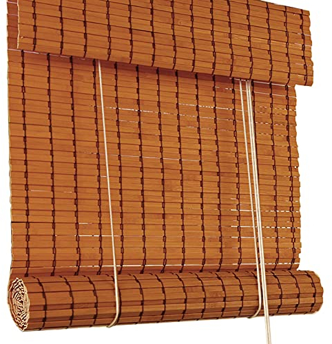 IMYOGI Rollo-Bambus-Jalousien, Naturvorhang, Natur-Bambus-Rollo, lichtfilternde Rollos, dekorative Sonnenvorhänge für den Innenbereich, Holz-Jalousien für Schlafzimmer/Küche/Balkon