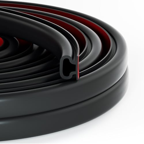 Türdichtung Dichtungsband Selbstklebend, Gummidichtung Tür Dichtung, Türrahmen Fensterdichtung Abdichtungsband Wasserdicht, Door Seal Schalldämmung Tür Dichtband, Haustür, Fenster (Schwarz, 7M)