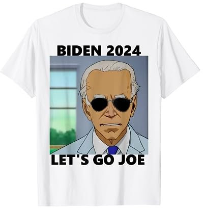 Joe Biden im Anime-Stil mit Sonnenbrille. T-Shirt
