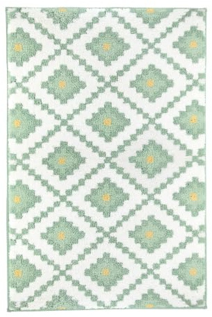 Kleine Wolke Badteppich Alhambra Maledivia 60 x 100 cm | OEKO-TEX zertifiziert, rutschhemmende Unterseite, für Fußbodenheizung, maschinenwaschbar, 100% Polyester