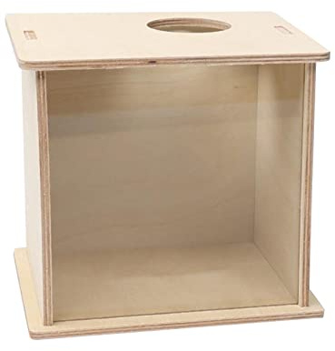 Leefasy Acrylic Hamster Digging Box, Transparent Wooden Hideout, Removable Lid, Enclosure Accessories for Gerbil Sand Bath, Exploration & Exercise