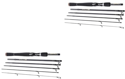 Kisangel 2stücke Fishing Rod Carbon Kurzrute Für Meer Und Süßwasserangeln Leichte Tragbare Spinnrute Für Barsch Forelle Und Karpfen Sechs-segmentige Robuste Angelrute Mit Hochwertiger
