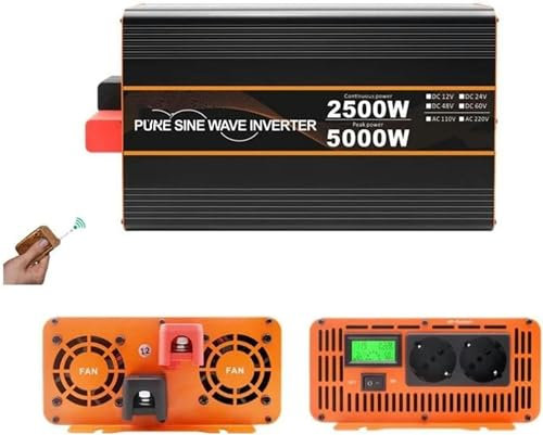 Inverter Convertitore Invertitore Tensione Alimentazione Trasformatore Solare A Onda Sinusoidale Pura Dellinverter Convertitore Dellautomobile 5000W 24v 220v (Colore : 24V, Size : 110V 60HZ_UNIVER