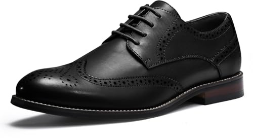 CGRRBW Mens Dress Shoes Casual Oxford Shoes Dress Sneakers Business Wingtip Brogue Office Shoes NJXM02-BLACK-10