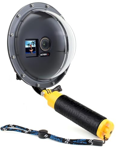 SOONSUN Porta a cupola per fotocamera DJI Osmo Action 3/4/5, 4,5 m, subacquea, snorkeling subacqueo, con custodia impermeabile, impugnatura galleggiante per fotocamera DJI Osmo Action 3 4 5